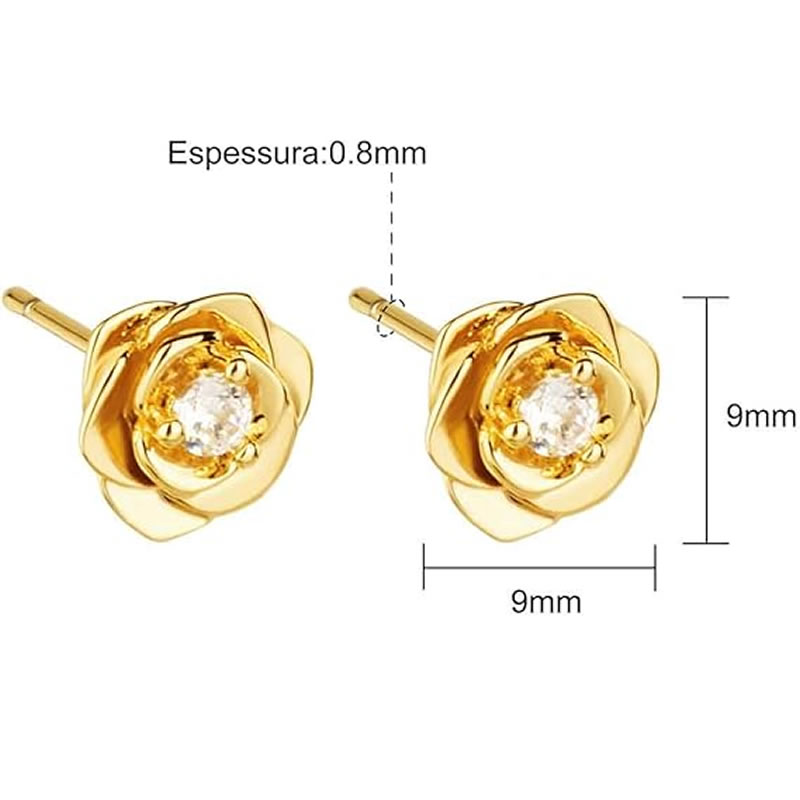 Brinco Flor folheado a ouro 18k 3 Brinco Flor folheado a ouro 18k - Imagem 3