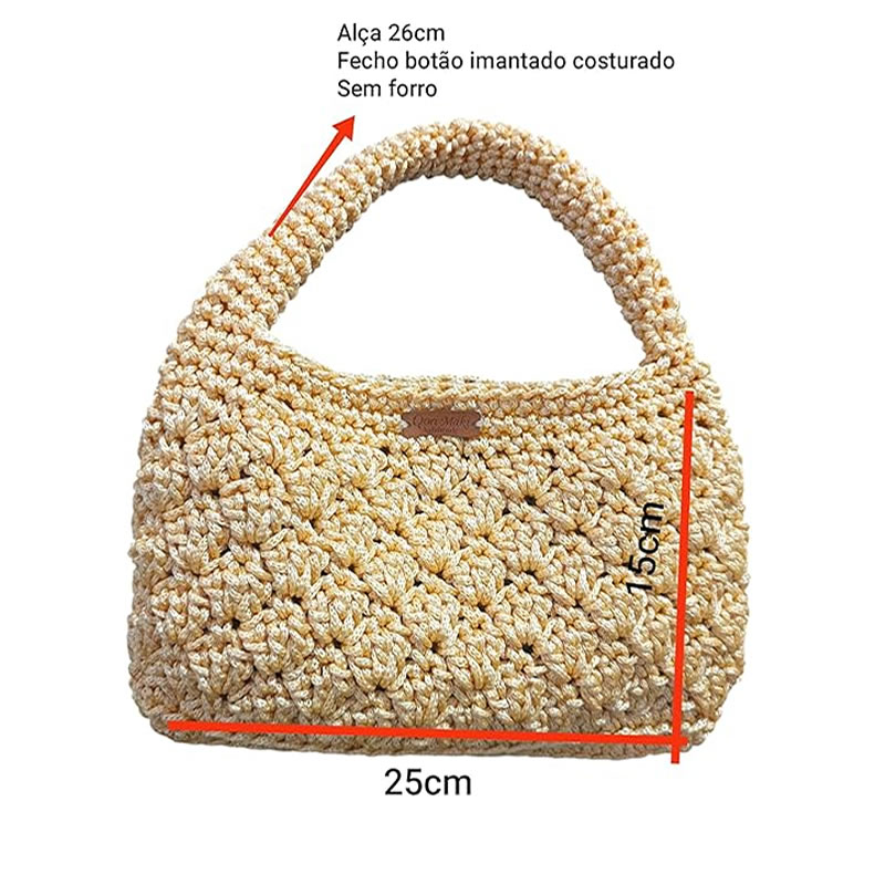 Bolsa de Crochê em fio náutico 2 Bolsa de Crochê em fio náutico - Imagem 2