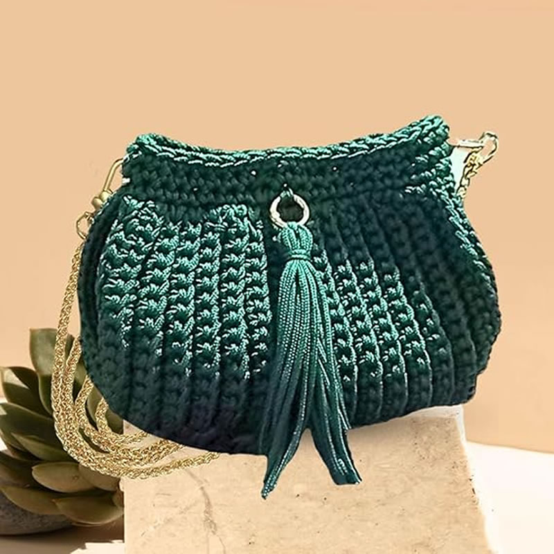 Bolsa de Crochê com Alça de mão e ombro 2 Bolsa de Crochê com Alça de mão e ombro - Imagem 2