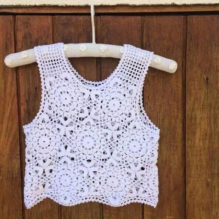 Top Cropped em Crochê Boho Chic 4 Top Cropped em Crochê Boho Chic - Imagem 4