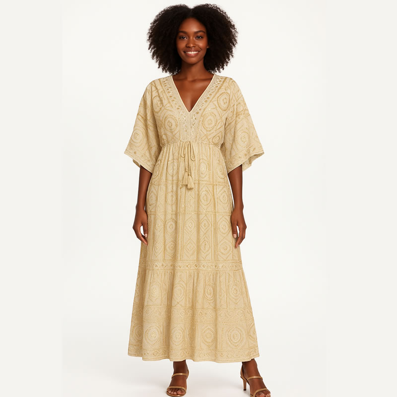 Vestido Indiano Creme 1 Vestido Indiano Creme