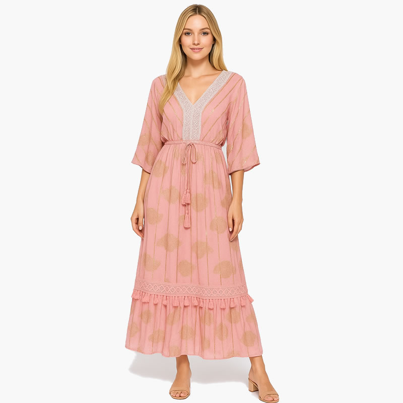 Vestido Indiano Rosa 1 Vestido Indiano Rosa