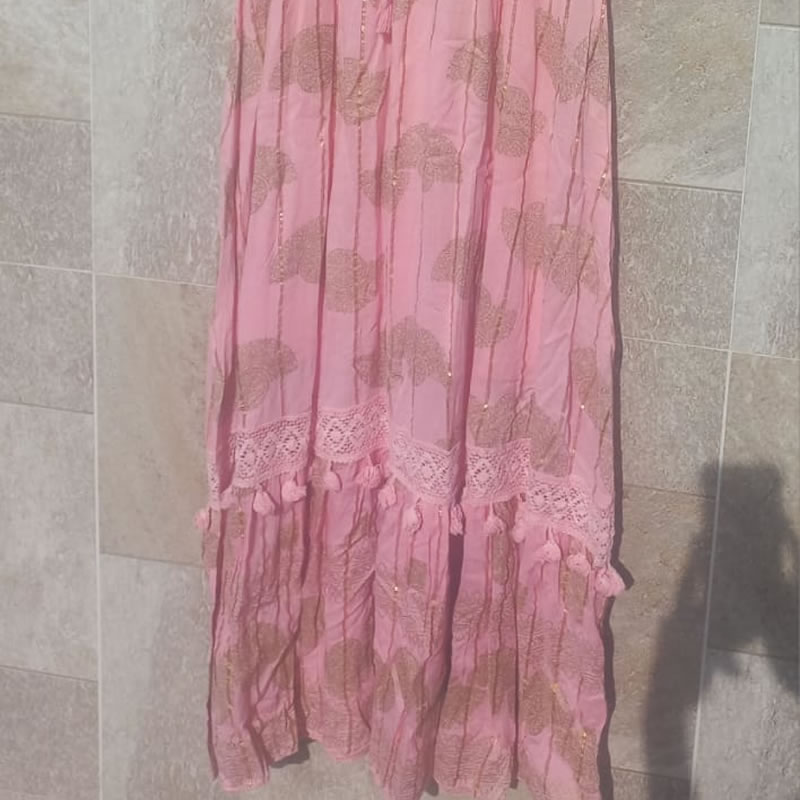 Vestido Indiano Rosa 4 Vestido Indiano Rosa - Imagem 4