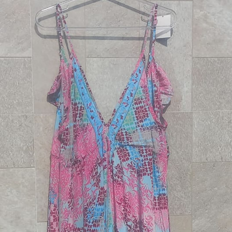 Vestido Indiano Azul e Rosa 3 Vestido Indiano Azul e Rosa - Imagem 3