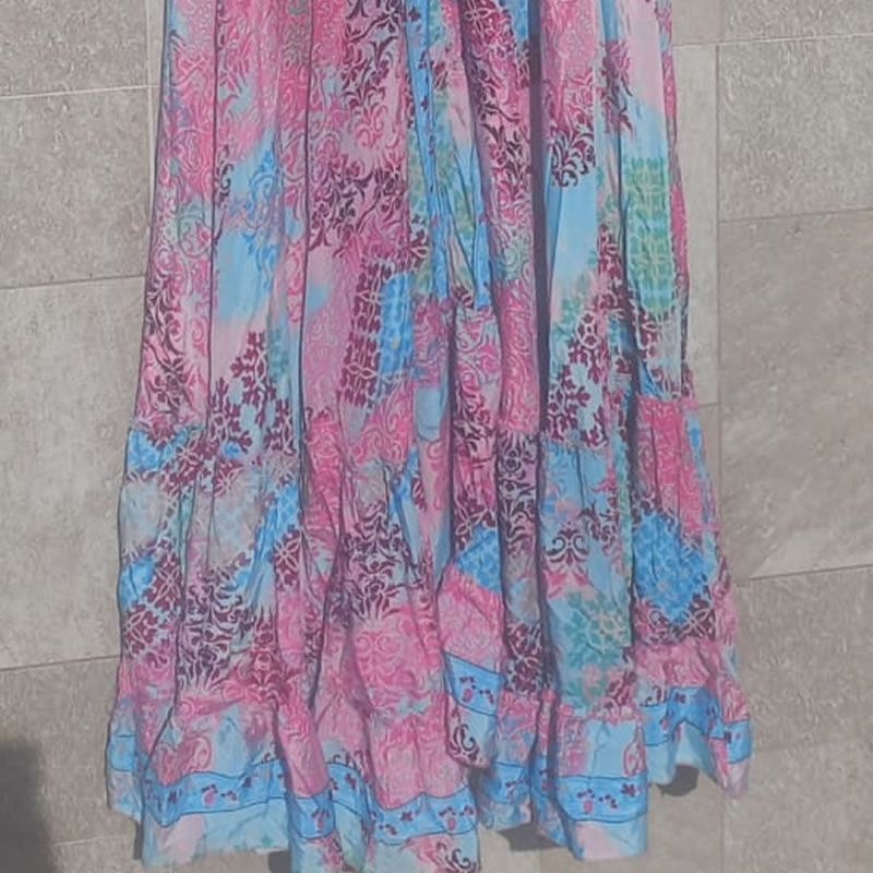 Vestido Indiano Azul e Rosa 4 Vestido Indiano Azul e Rosa - Imagem 4