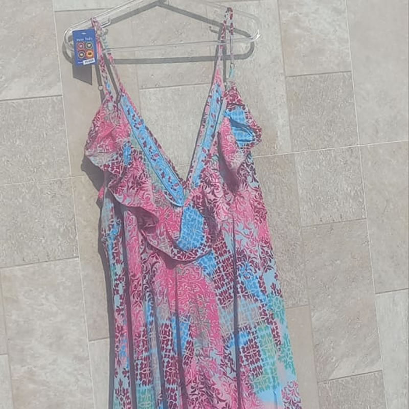 Vestido Indiano Azul e Rosa 5 Vestido Indiano Azul e Rosa - Imagem 5