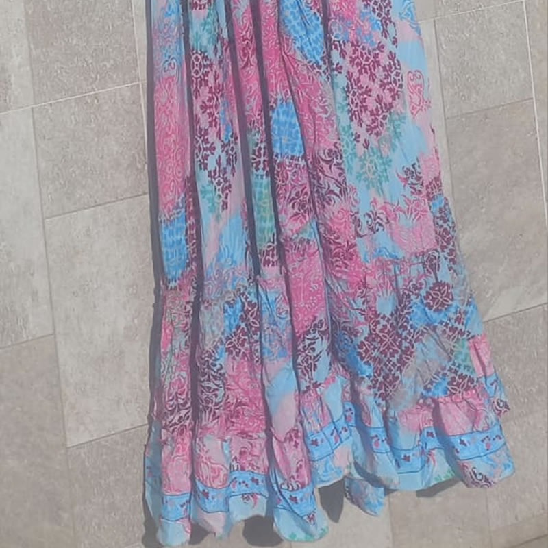 Vestido Indiano Azul e Rosa 6 Vestido Indiano Azul e Rosa - Imagem 6