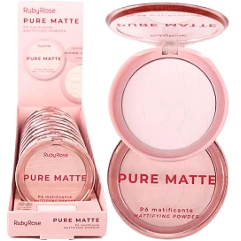 Pure Matte Ruby Rose Pó Compacto Matificante Hbm402 Radiant Kiss 1 Pure Matte Ruby Rose Pó Compacto Matificante