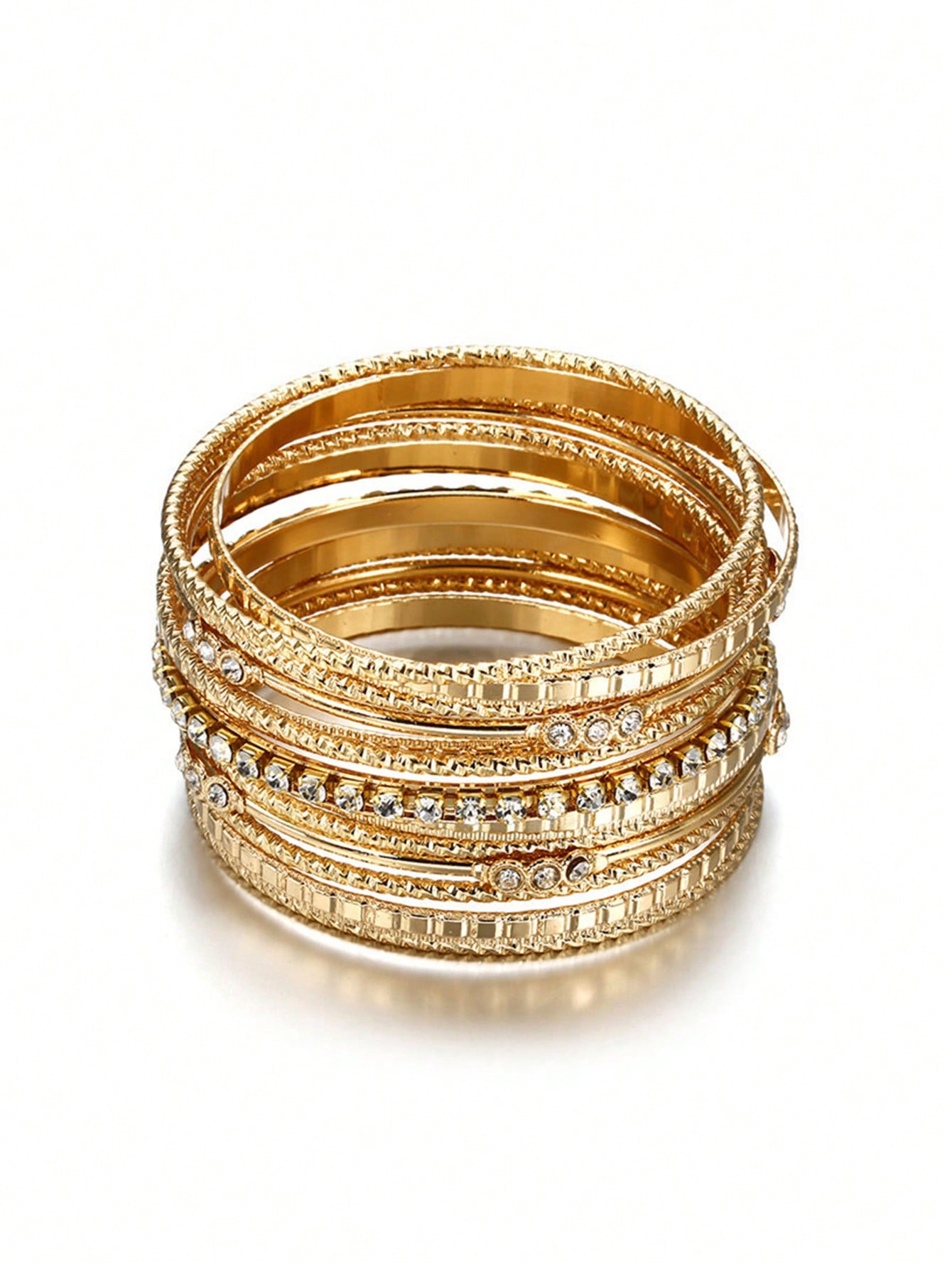 5 Peças Conjunto de Pulseiras Vintage Geométricas Exageradas Multilamelares Embrulhadas Abertas 8 5 Peças Conjunto de Pulseiras Vintage Geométricas Exageradas Multilamelares Embrulhadas Abertas - Imagem 8