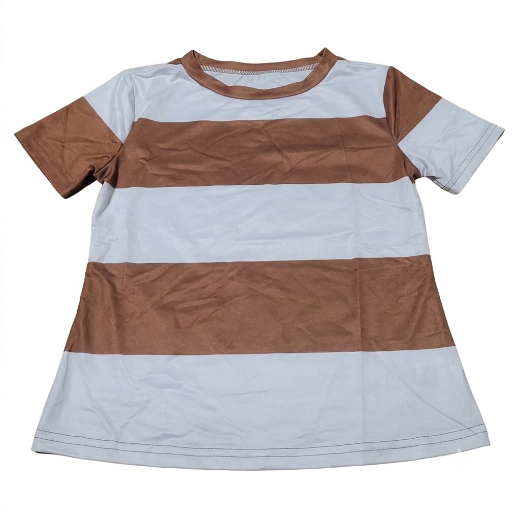 Franclia Camiseta Casual Feminina de Manga Curta com Gola Redonda, Estampa Listrada Colorblock 6 Franclia Camiseta Casual Feminina de Manga Curta com Gola Redonda, Estampa Listrada Colorblock - Imagem 6