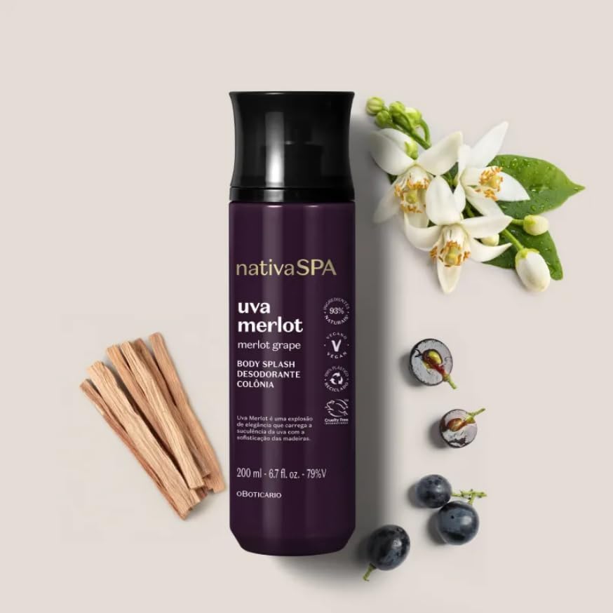 Body Splash Desodorante Colônia Nativa Spa Uva Merlot 200ml 2 Body Splash Desodorante Colônia Nativa Spa Uva Merlot 200ml - Imagem 2