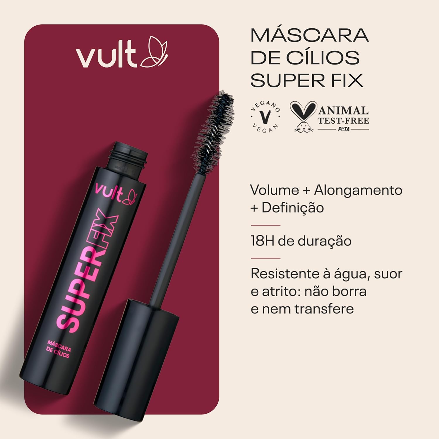 Vult Máscara de Cílios Super Fix 10g 8 Vult Máscara de Cílios Super Fix 10g - Imagem 8