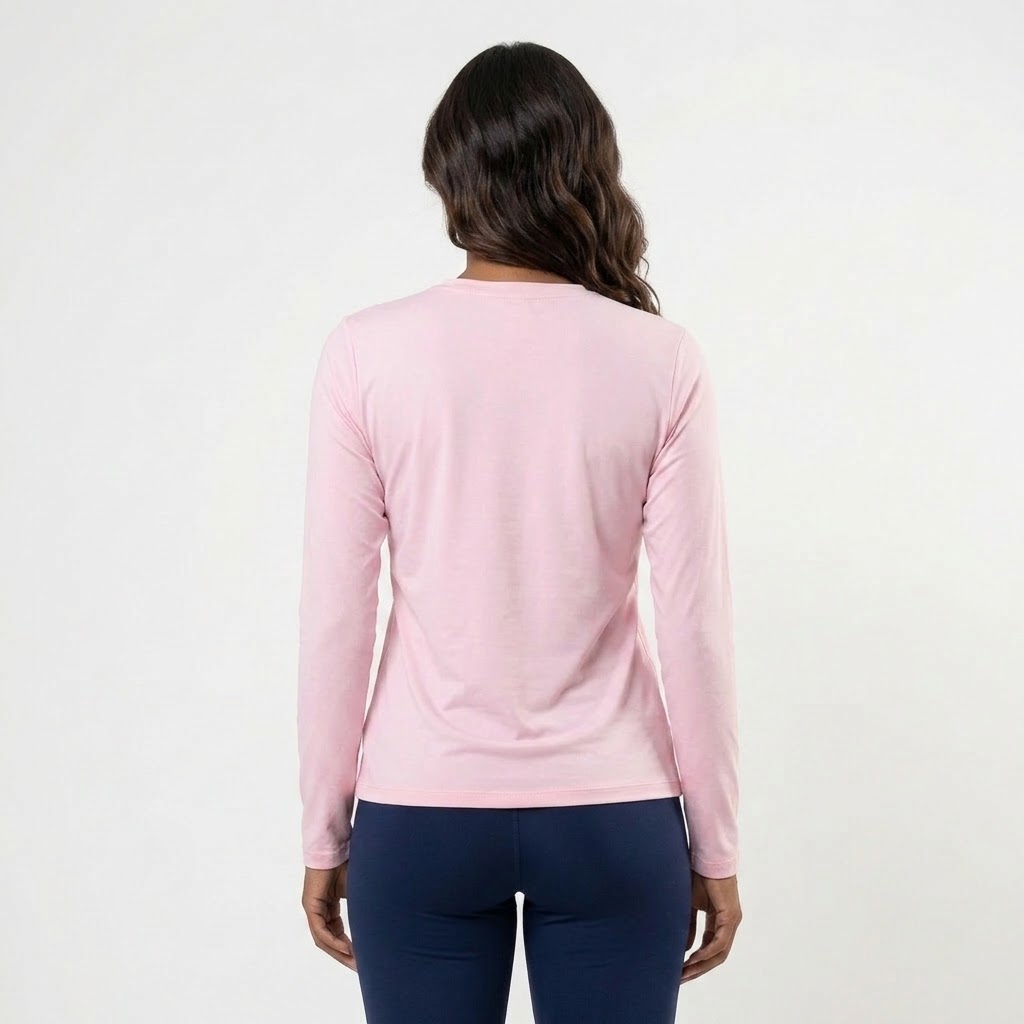 Camisa Manga Longa Feminina Segunda Pele Térmica Proteção Solar UV 50 Rosa 2 Camisa Manga Longa Feminina Segunda Pele Térmica Proteção Solar UV 50 Rosa - Imagem 2