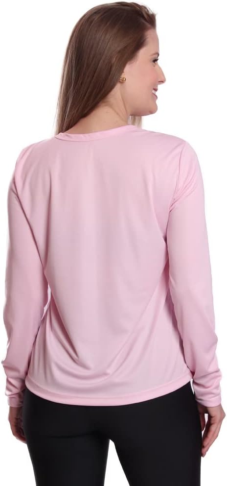 Camisa Manga Longa Feminina Segunda Pele Térmica Proteção Solar UV 50 Rosa 5 Camisa Manga Longa Feminina Segunda Pele Térmica Proteção Solar UV 50 Rosa - Imagem 5