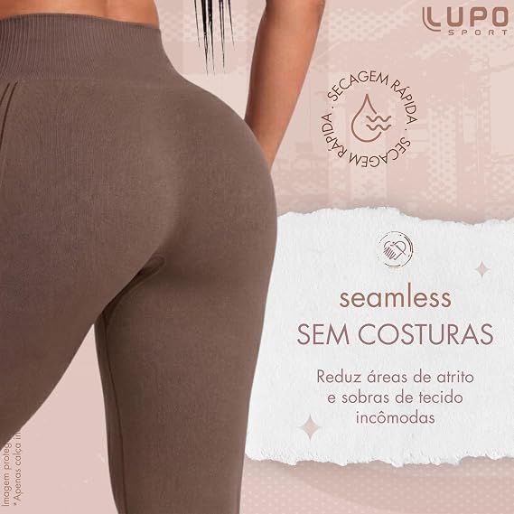 Calça Legging Lupo Fitness Feminina Poliamida Texturizada Castanho 5 Calça Legging Lupo Fitness Feminina Poliamida Texturizada Castanho - Imagem 5