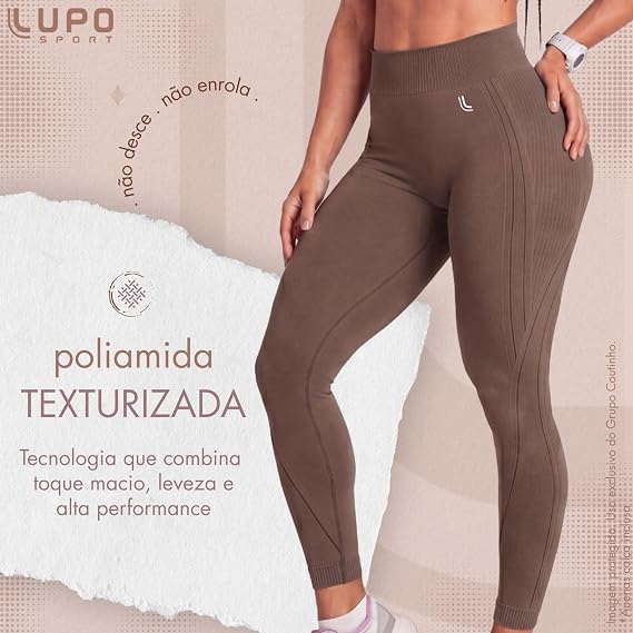 Calça Legging Lupo Fitness Feminina Poliamida Texturizada Castanho 6 Calça Legging Lupo Fitness Feminina Poliamida Texturizada Castanho - Imagem 6