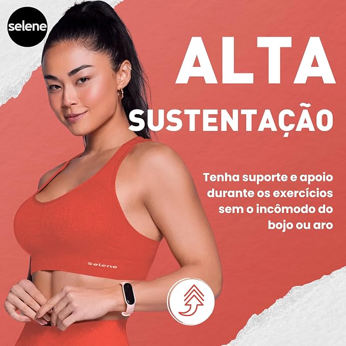 Top Fitness Selene Academia Sport Alta Sustentação Coral Mescla 4 Top Fitness Selene Academia Sport Alta Sustentação Coral Mescla - Imagem 4