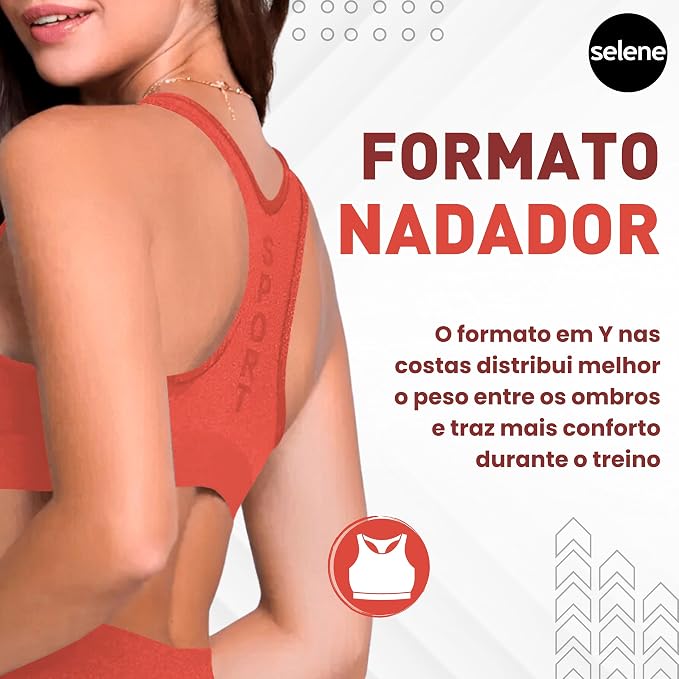 Top Fitness Selene Academia Sport Alta Sustentação Coral Mescla 7 Top Fitness Selene Academia Sport Alta Sustentação Coral Mescla - Imagem 7