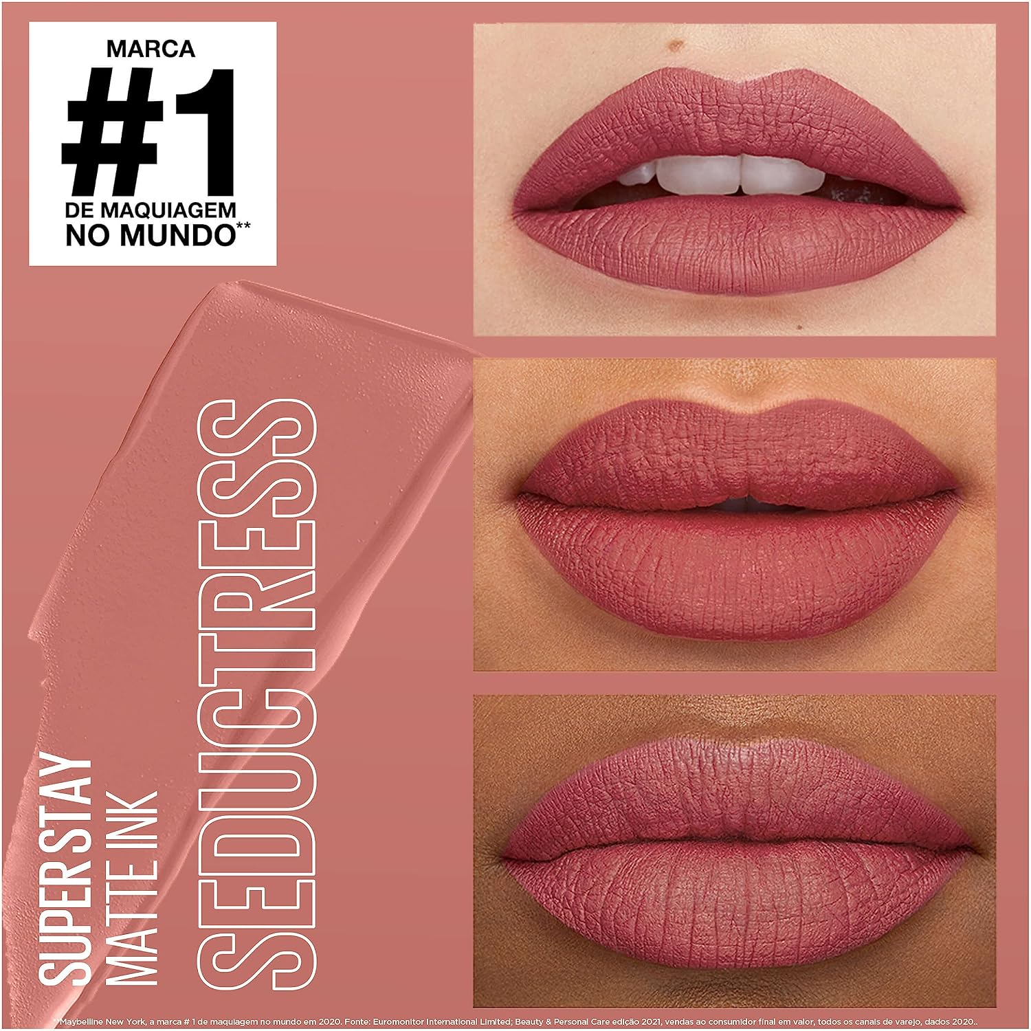 Maybelline SuperStay Matte Ink Batom Líquido Matte Cor 65 Seductress 5ml 4 Maybelline SuperStay Matte Ink Batom Líquido Matte Cor 65 Seductress 5ml - Imagem 4