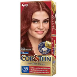 Kit Tintura Cor & Ton 7.66 Vermelho Intenso 180g Niely